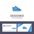 Creative Business Card and Logo template Exercise, Shoes, Sports Vector Illustration