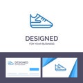 Creative Business Card and Logo template Exercise, Shoes, Sports Vector Illustration