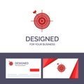 Creative Business Card and Logo template Focus, Board, Dart, Arrow, Target Vector Illustration Royalty Free Stock Photo
