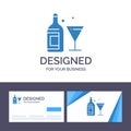 Creative Business Card and Logo template Glass, Drink, Bottle, Wine Vector Illustration Royalty Free Stock Photo