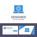 Creative Business Card and Logo template Laptop, World, Globe, Technical Vector Illustration Royalty Free Stock Photo