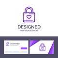 Creative Business Card and Logo template Lock, Locker, Heart, Heart Hacker, Heart Lock Vector Illustration Royalty Free Stock Photo