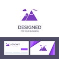 Creative Business Card and Logo template Mountains, Nature, Scenery, Travel Vector Illustration