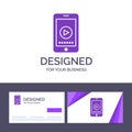 Creative Business Card and Logo template Phone, Cell, Play, Video Vector Illustration Royalty Free Stock Photo
