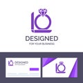 Creative Business Card and Logo template Ring, Diamond, Gift, Box Vector Illustration Royalty Free Stock Photo