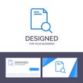 Creative Business Card and Logo template Search, Research, File, Document Vector Illustration Royalty Free Stock Photo