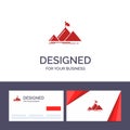 Creative Business Card and Logo template Success, Mountain, Peak, Flag,  Vector Illustration Royalty Free Stock Photo