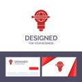 Creative Business Card and Logo template Success, Pen, Globe, Bulb, Light Vector Illustration Royalty Free Stock Photo