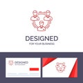Creative Business Card and Logo template Team, Business, Communication, Hierarchy, People, Social, Structure Vector Illustration Royalty Free Stock Photo