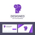 Creative Business Card and Logo template Time, Mind, Thoughts, Head Vector Illustration