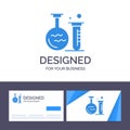 Creative Business Card and Logo template Tube, Flask, Lab, Education Vector Illustration