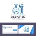 Creative Business Card and Logo template Tube, Flask, Lab, Education Vector Illustration