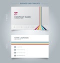 Creative business card and name card template lines vertical horizontal room perspective colorful on white background. Royalty Free Stock Photo