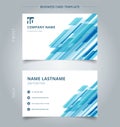 Creative business card and name card template technology diagonally overlapped geometric squares shape blue colour on white Royalty Free Stock Photo