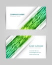 Creative business card set green flow techno geometric transition abstract design vector background Royalty Free Stock Photo