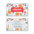 Creative business card template with floral background Royalty Free Stock Photo