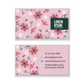 Creative business card template with floral background Royalty Free Stock Photo