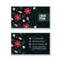 Creative business card template with floral background Royalty Free Stock Photo