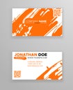 Creative business card templates with minimalistic design. Abstract ink brush strokes Royalty Free Stock Photo