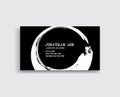 Creative business card templates with minimalistic design. Abstract white ink brush strokes. Vector Illustration. Royalty Free Stock Photo