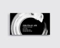 Creative business card templates with minimalistic design. Abstract white ink brush strokes. Vector Illustration. Royalty Free Stock Photo