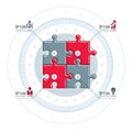 Creative business infographics concept, puzzle elements idea, la Royalty Free Stock Photo
