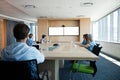 Creative business team attending a video call in conference room Royalty Free Stock Photo