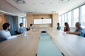 Creative business team attending a video call in conference room Royalty Free Stock Photo