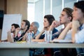 Creative business team listening at meeting in conference room Royalty Free Stock Photo