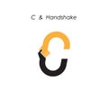 Creative C- letter icon abstract logo design vector template.Business offer,partnership icon.Corporate business and industrial lo