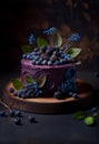 Creative cake decorated with berries