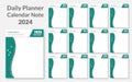 Creative Calendar Note Daily Planner 2024 vector design template. Desk calendar, writable calendar