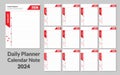 Creative Calendar Note Daily Planner 2024 vector design template. Desk calendar, writable calendar