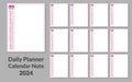 Creative Calendar Note Daily Planner 2024 vector design template. Desk calendar, writable calendar