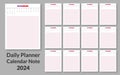 Creative Calendar Note Daily Planner 2024 vector design template. Desk calendar, writable calendar