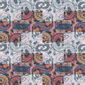 Creative camouflage geometric ornament. Abstract camo seamless background pattern