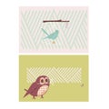 Creative cards with birds