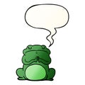 A creative cartoon arrogant frog and speech bubble in smooth gradient style