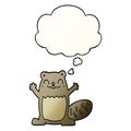 A creative cartoon beaver and thought bubble in smooth gradient style