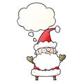 A creative cartoon confused santa claus and thought bubble in smooth gradient style Royalty Free Stock Photo