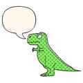 A creative cartoon dinosaur and speech bubble in comic book style Royalty Free Stock Photo