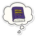 A creative cartoon dream journal and thought bubble as a printed sticker