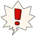A creative cartoon exclamation mark and speech bubble in comic book style Royalty Free Stock Photo