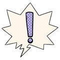 A creative cartoon exclamation mark and speech bubble in comic book style Royalty Free Stock Photo