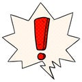 A creative cartoon exclamation mark and speech bubble in comic book style Royalty Free Stock Photo