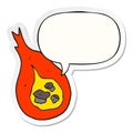 A creative cartoon fireball and speech bubble sticker