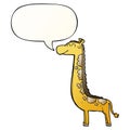 A creative cartoon giraffe and speech bubble in smooth gradient style