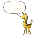 A creative cartoon giraffe and speech bubble in smooth gradient style