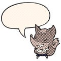 A creative cartoon halloween werewolf and speech bubble in comic book style Royalty Free Stock Photo