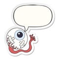 A creative cartoon injured eyeball and speech bubble sticker